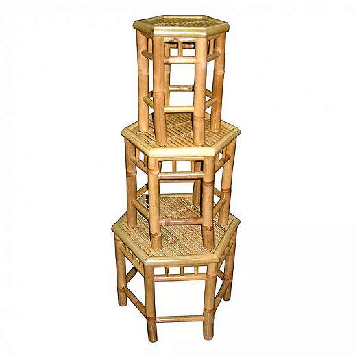 Bamboo Side Table Set Of 3