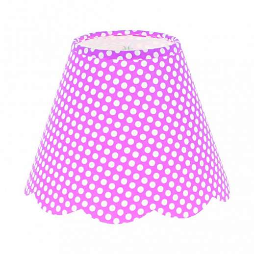 FABRIC SHADE IN PINK DOTS 15X12