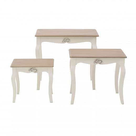 Wooden Side Table Set Of 3 Pieces